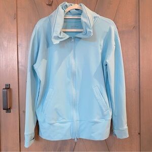 ZELLA Athletic Jacket Thumbholes Full Zipper Pockets Sky Blue Size Medium